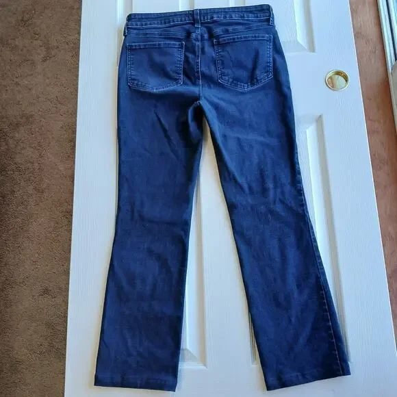 NYDJ Marilyn Straight Jeans 12 Lift Tuck dark wash blue 33W 28.5L hemmed short - Picture 3 of 16